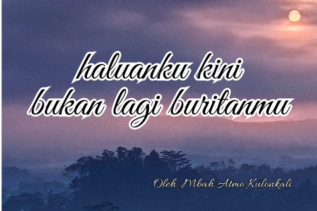 haluanku kini bukan lagi buritanmu